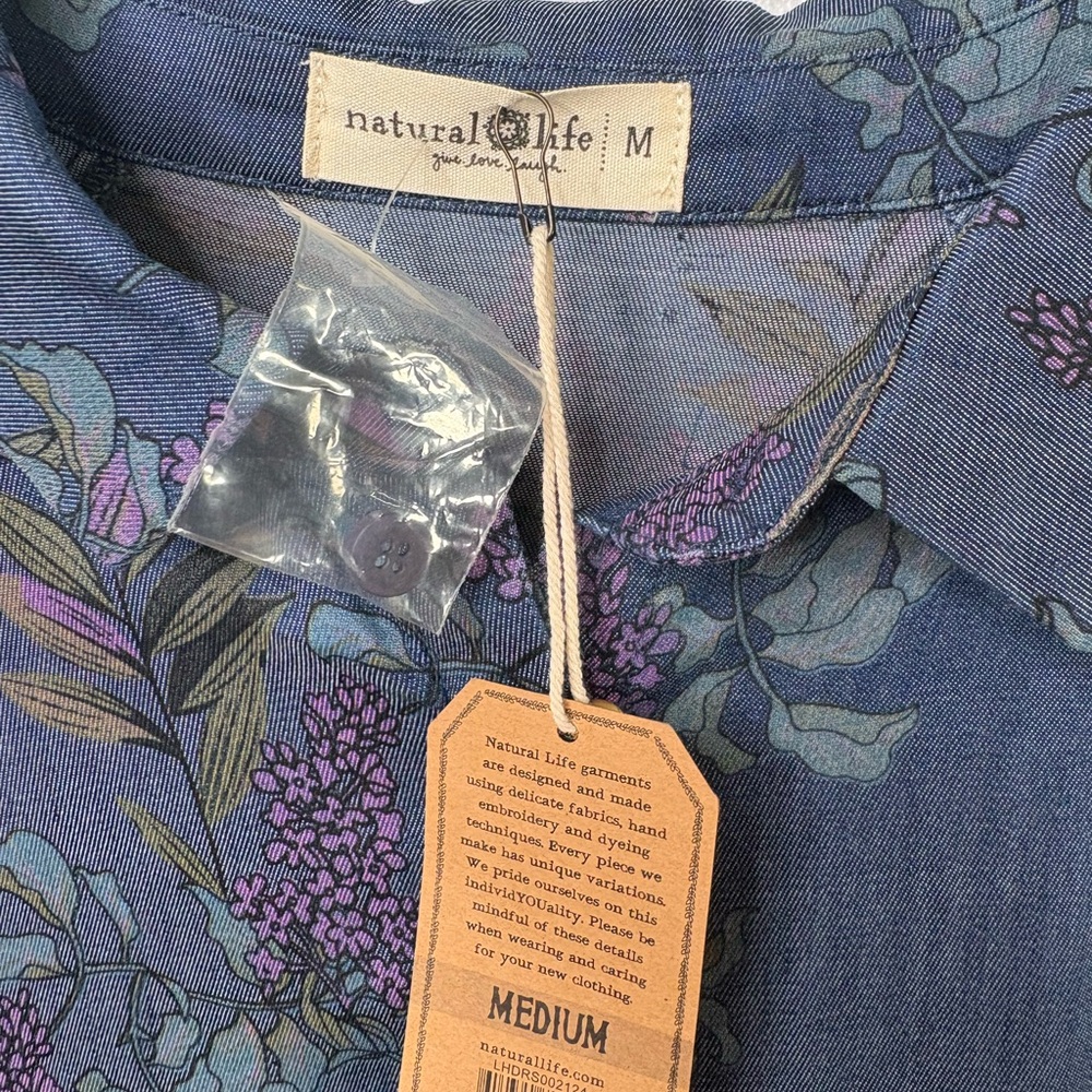 NWT-Natural Life Tiered Floral Dress Size Medium - Picture 4 of 8